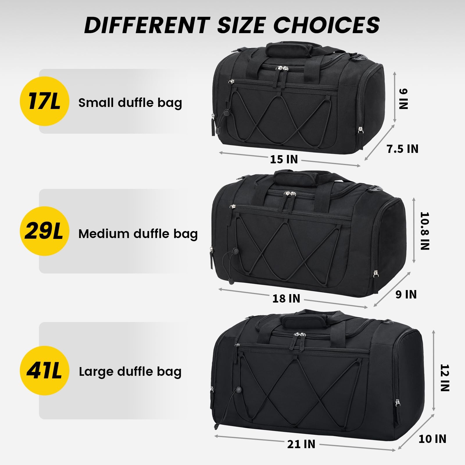 21 Inches Gym Bag for Men Duffle Bag for Travel Lightweight with Shoe Pocket