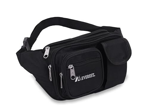 Multiple Pocket Waist Pack, One Size,044MDH-BK Black