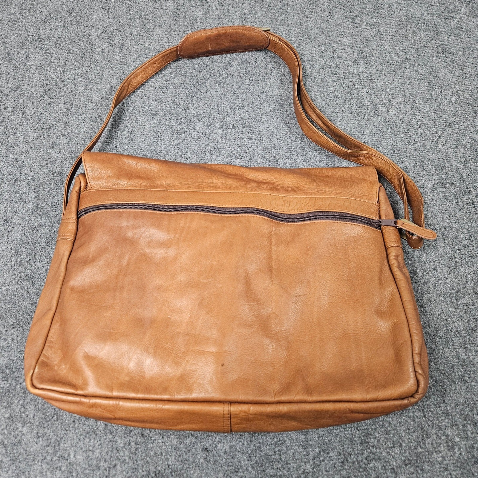 Leather Messenger Bag Tan Brown Large Crossbody Satchel Shoulder Strap Work