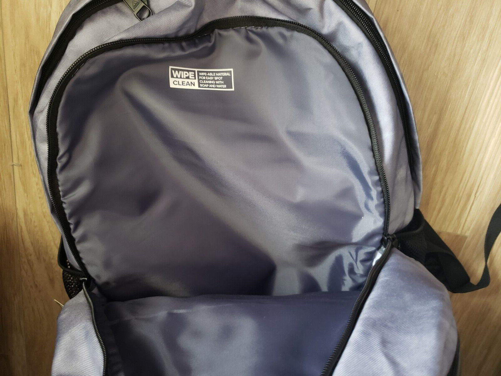Adidas Prime 6 Backpack ipe Clean Multi Pocket Zip Jersey Gray & Black NWT