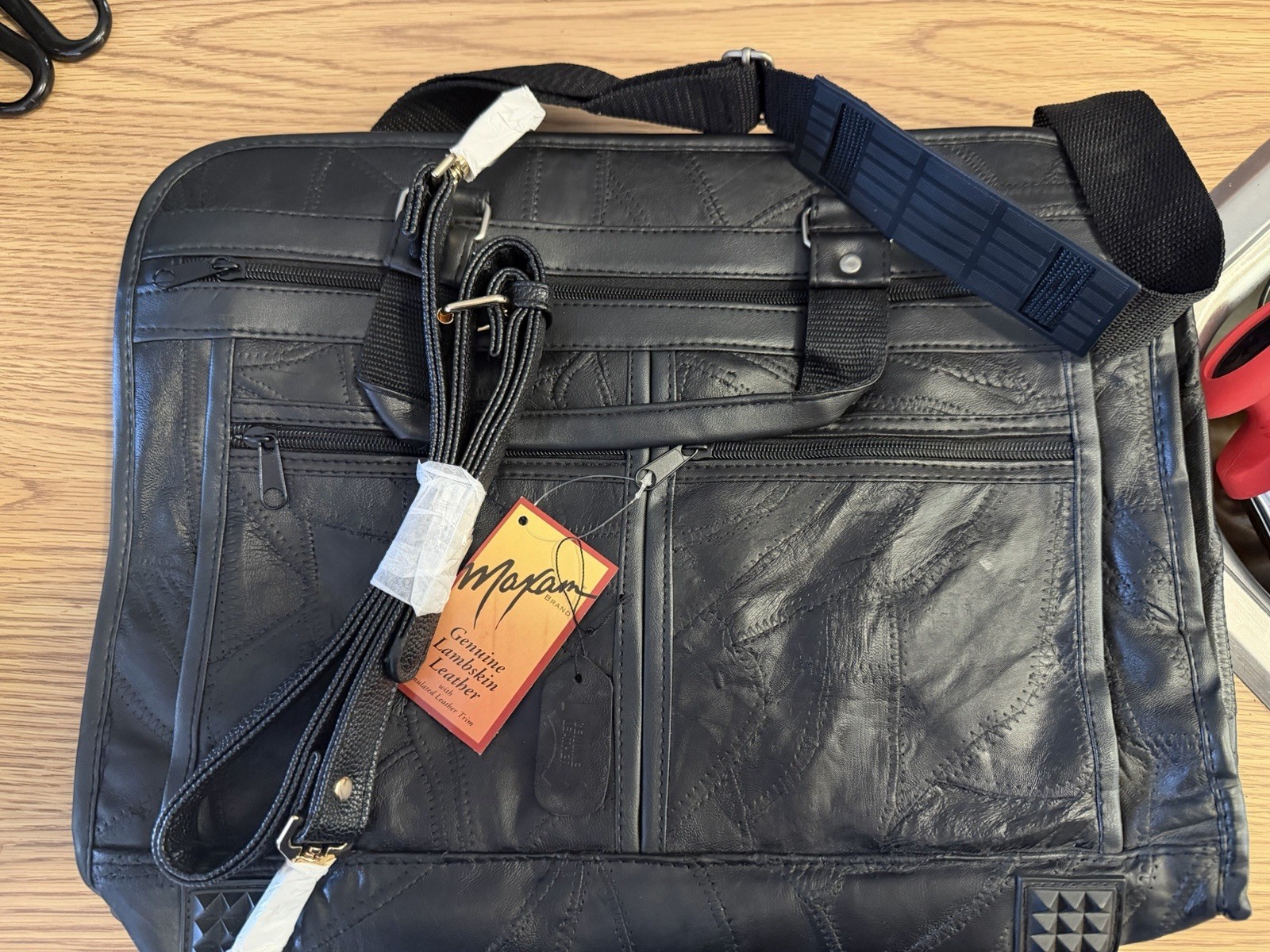 MAXAM – Genuine Lambskin Leather Briefcase 16″