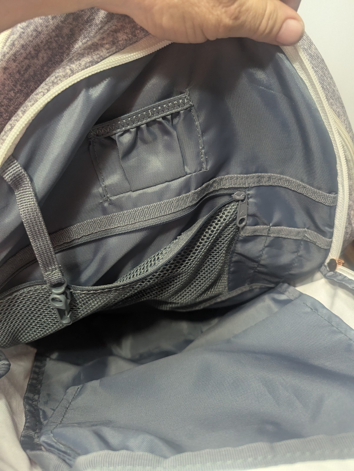 Adidas Backpack Light Blue And Gray(Has A Little Bit Of Green Marker See Photos)
