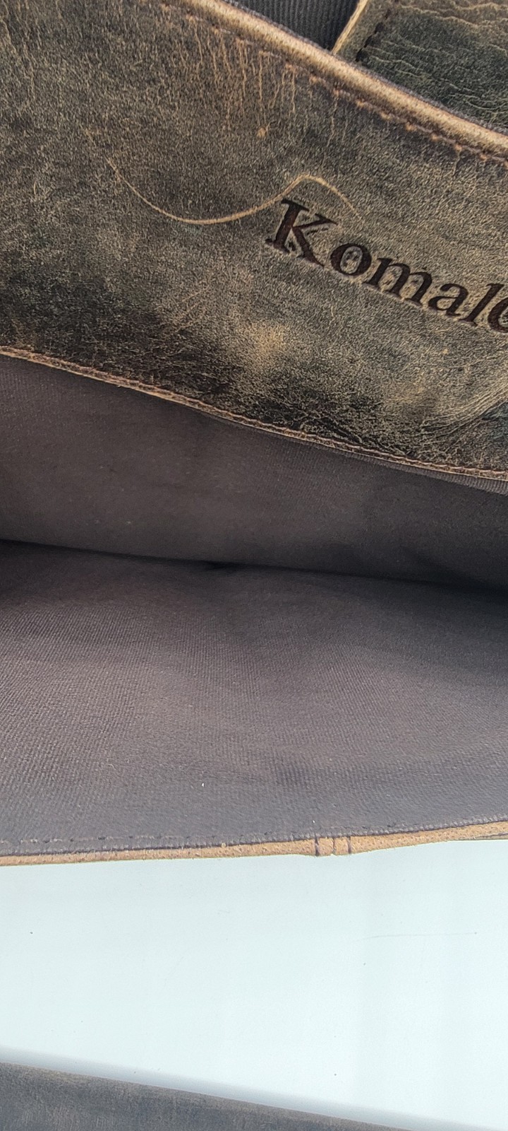 KomalC Distressed Buffalo Leather Briefcase Laptop Messenger Bag & Note Pad. New