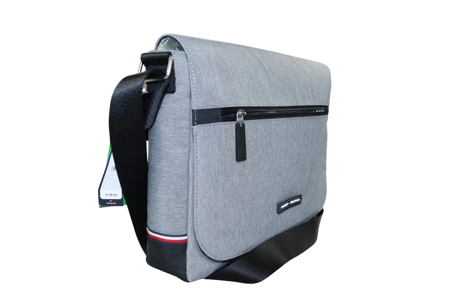 Tommy Hilfiger Melange Multi-Pocket Men’s Messenger Laptop Bag NWT Gray