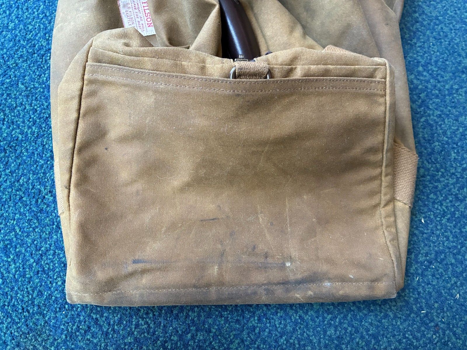 Filson Tin Cloth Medium Duffle Bag | Dark Tan | $250