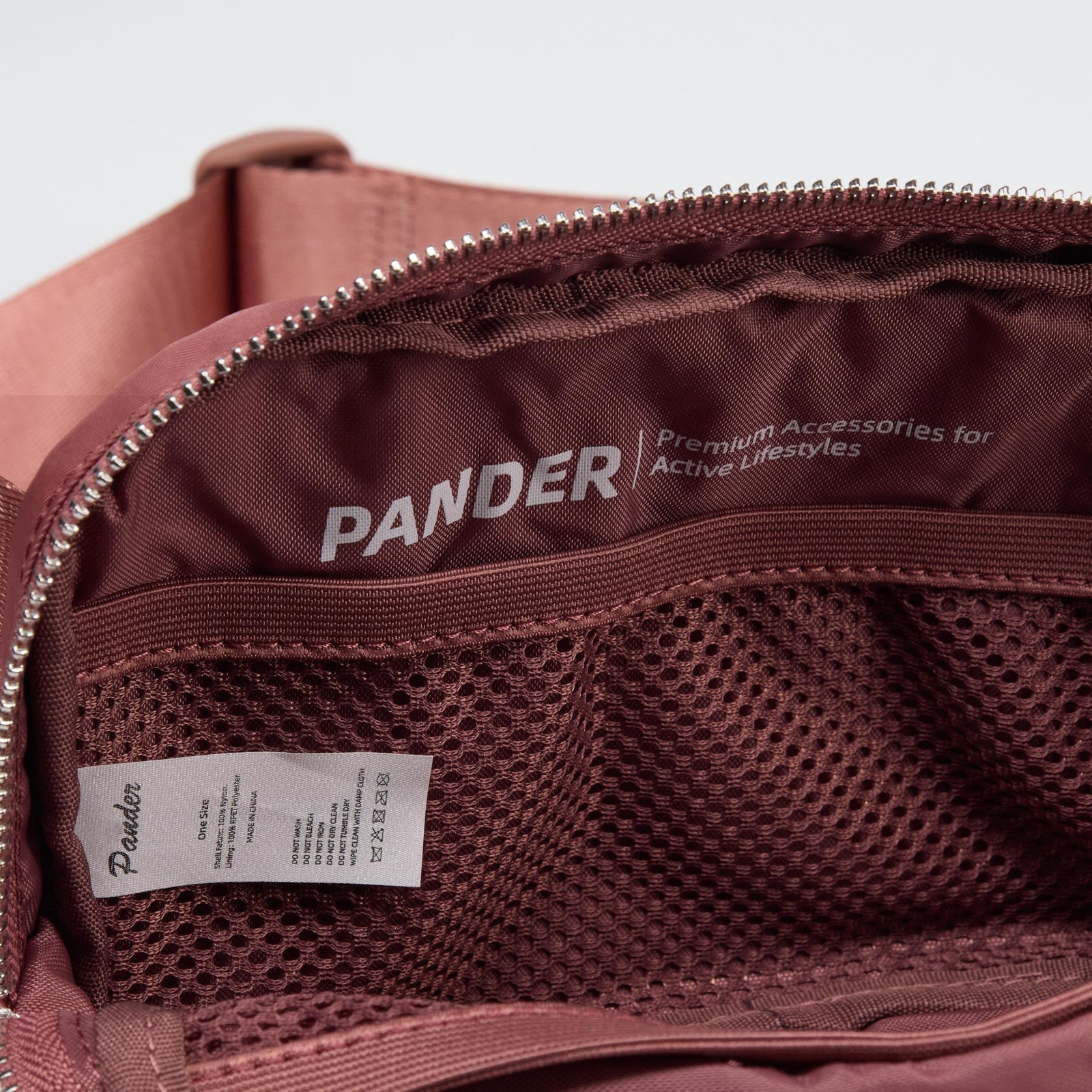Pander Everywhere Belt Bag for 7.5” X 2” X 5” (19cm X 5.5cm X 13cm), Mauve