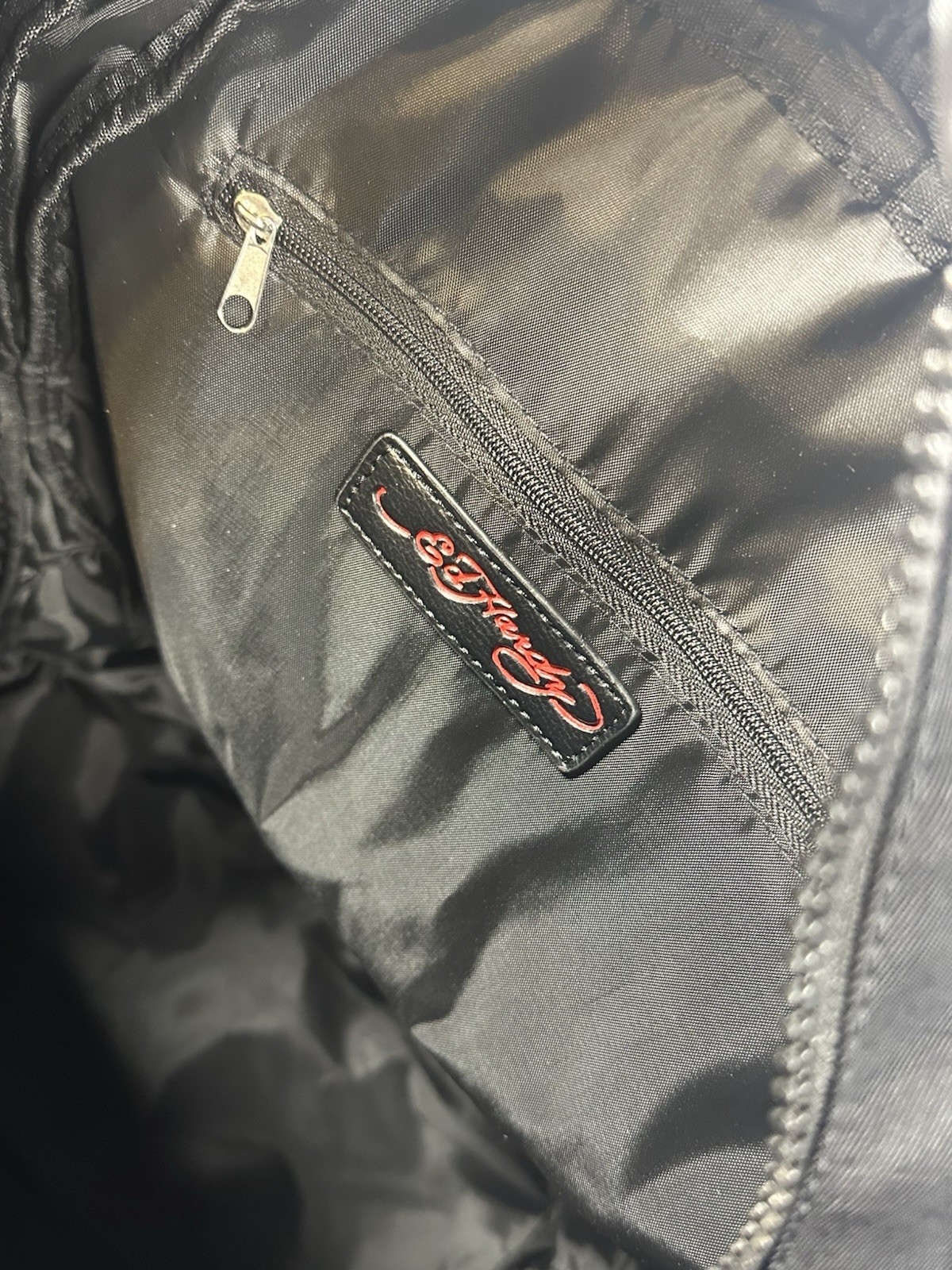 Ed Hardy Backpack Black Check Patches Backpack New
