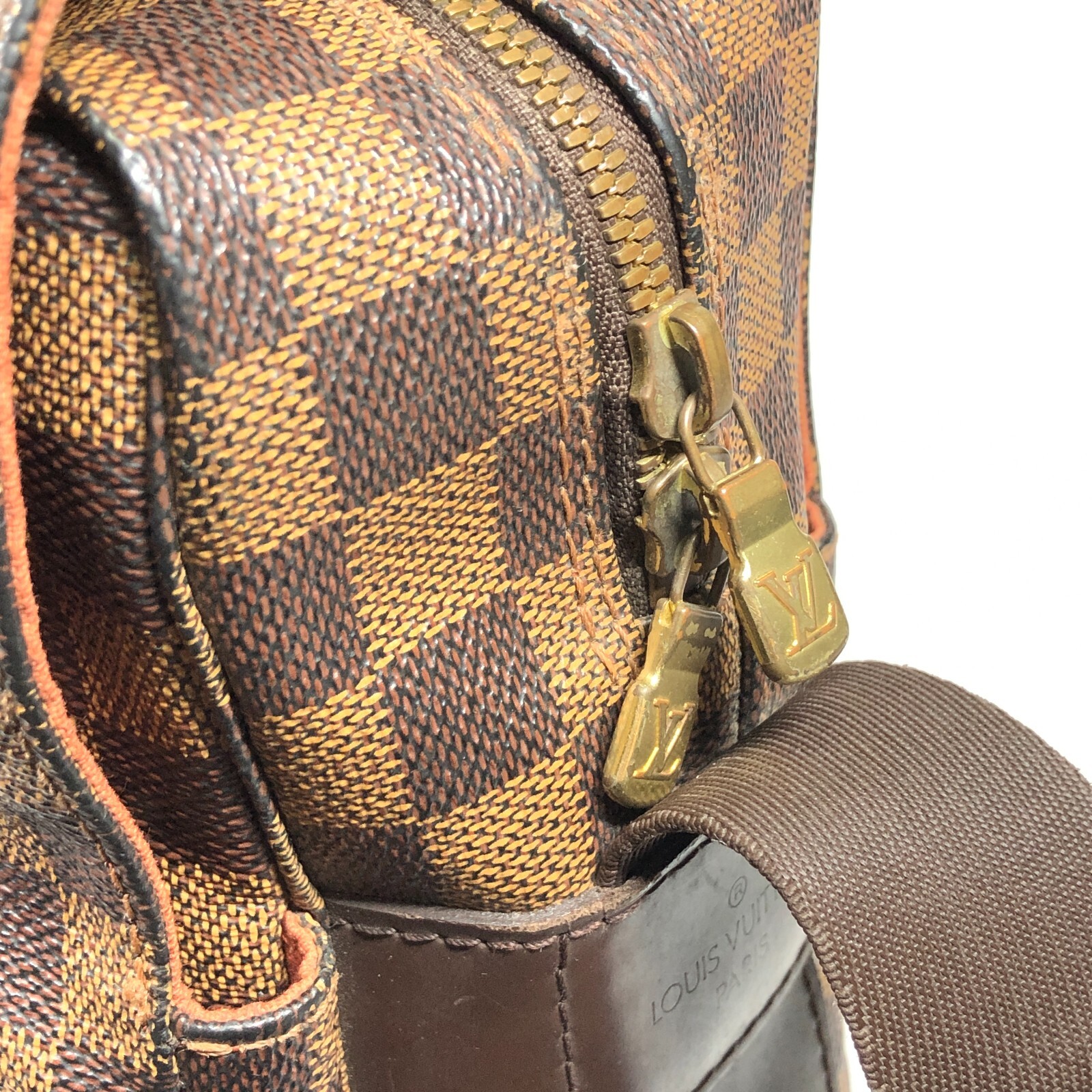 Auth Louis Vuitton Naviglio Shoulder Bag Damier Ebene Crossbody N45255 SR0095