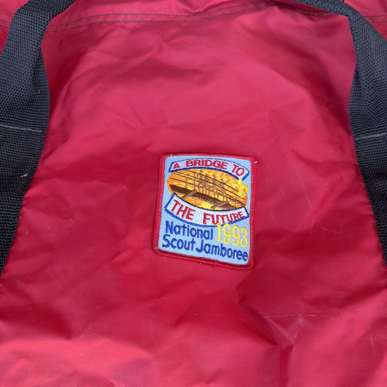 Vintage Outdoor Products 27” Black Duffel Bag Nylon Canvas Made In USA Boy Scout