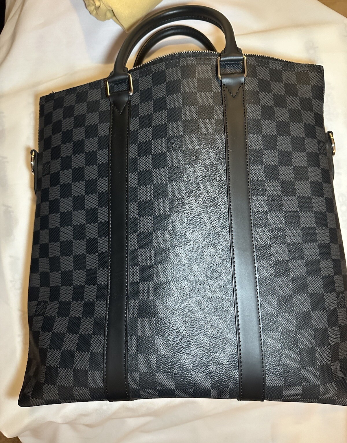 Louis Vuitton Anton Tote Bag Damier Graphite N40000 Black Business Unisex New