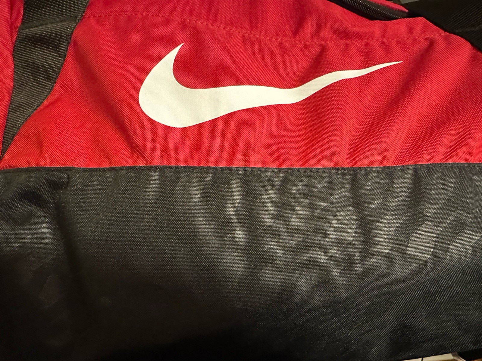 Nike Duffle Bag 20x12in- Red/Black/White Swoosh In Preowned