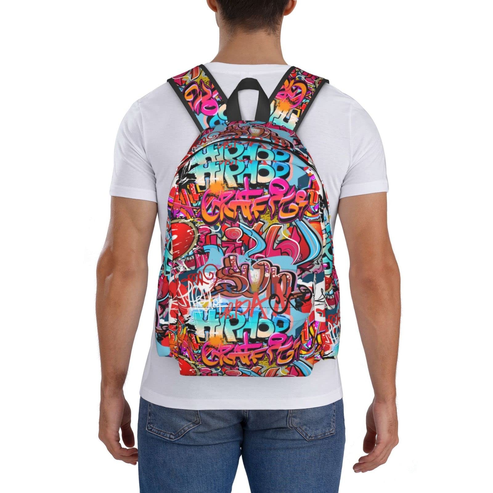 Daily Backpack Graffiti Wall, Hip Hop Art Backpacks Travel Laptop Daypack 17 …