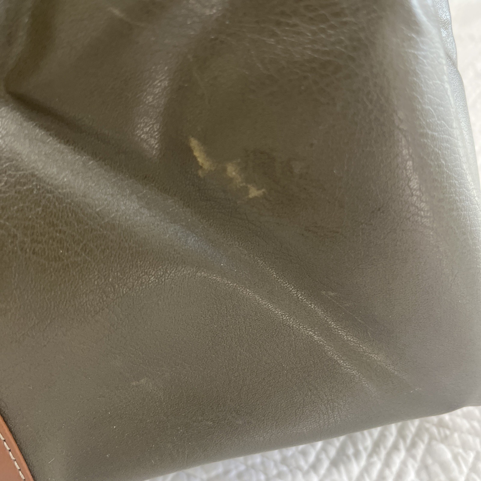 Synthetic Leather Duffel Bag Intergral Boston Travel Bag Large Men, Green Brown