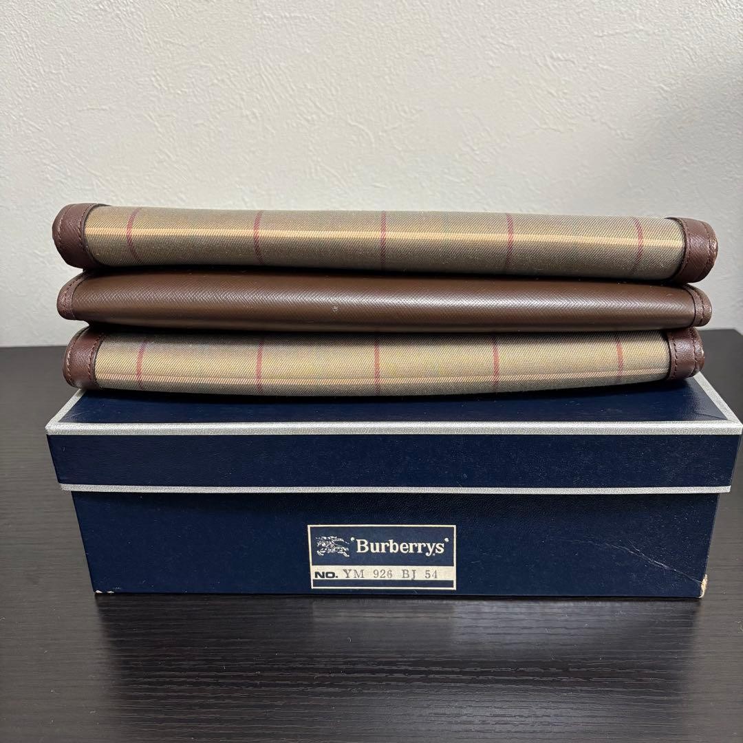 Authentic Burberry Clutch Bag Wallet Checkered Polyester Cotton 12cm x 20cm Exce