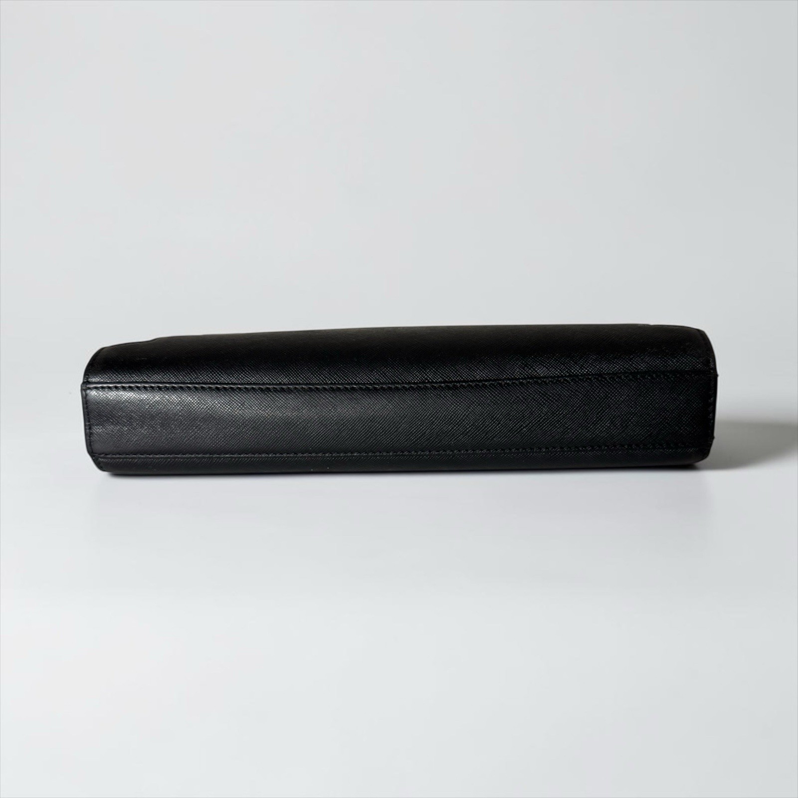 Burberry Black Leather Clutch Pouch Bag Luxury Unisex Authentic