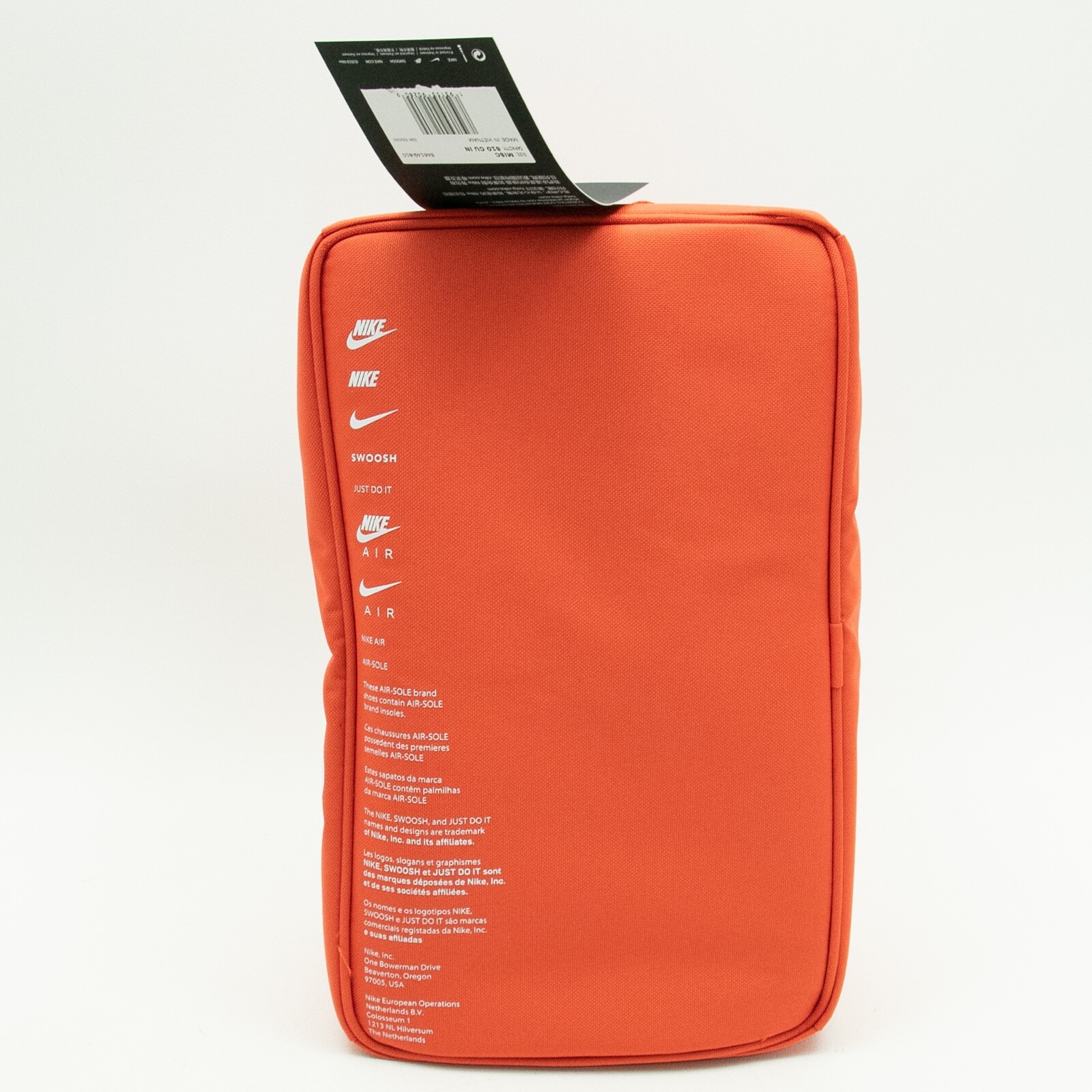 NIKE SHOE BOX ZIP BAG ORANGE WHITE SHOEBOX BAG BA6149-810 NEW