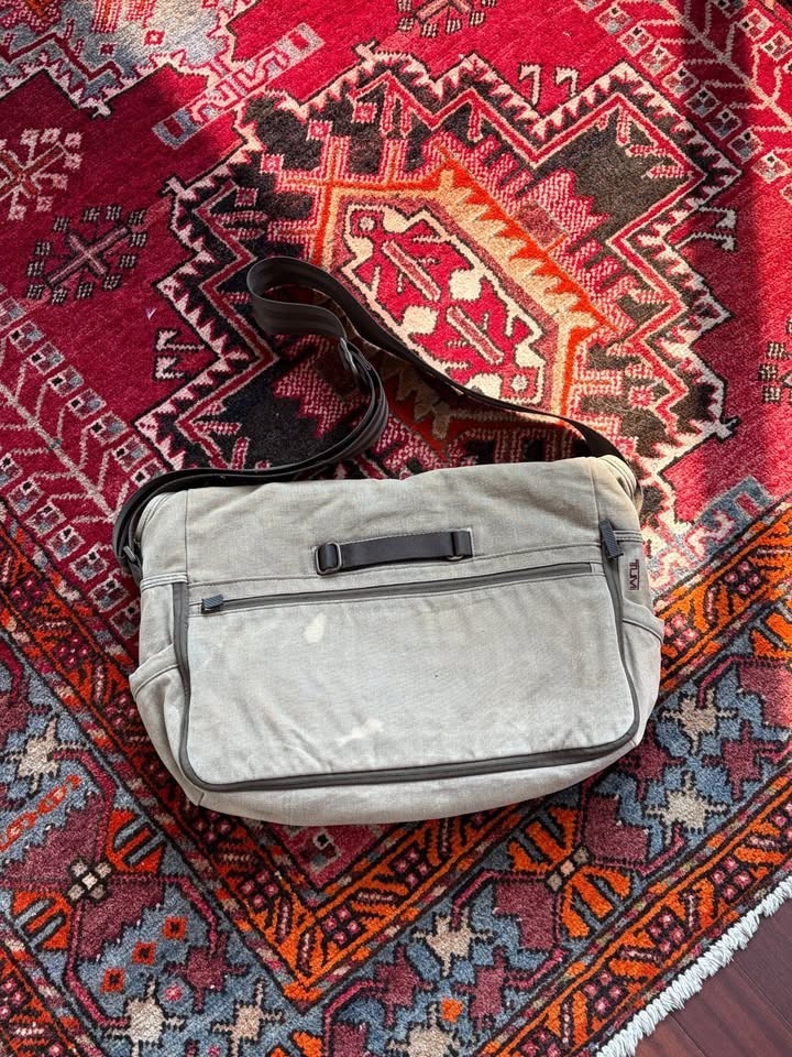 Rare Vintage Tumi T-Tech Waxed Canvas Messenger Laptop Bag