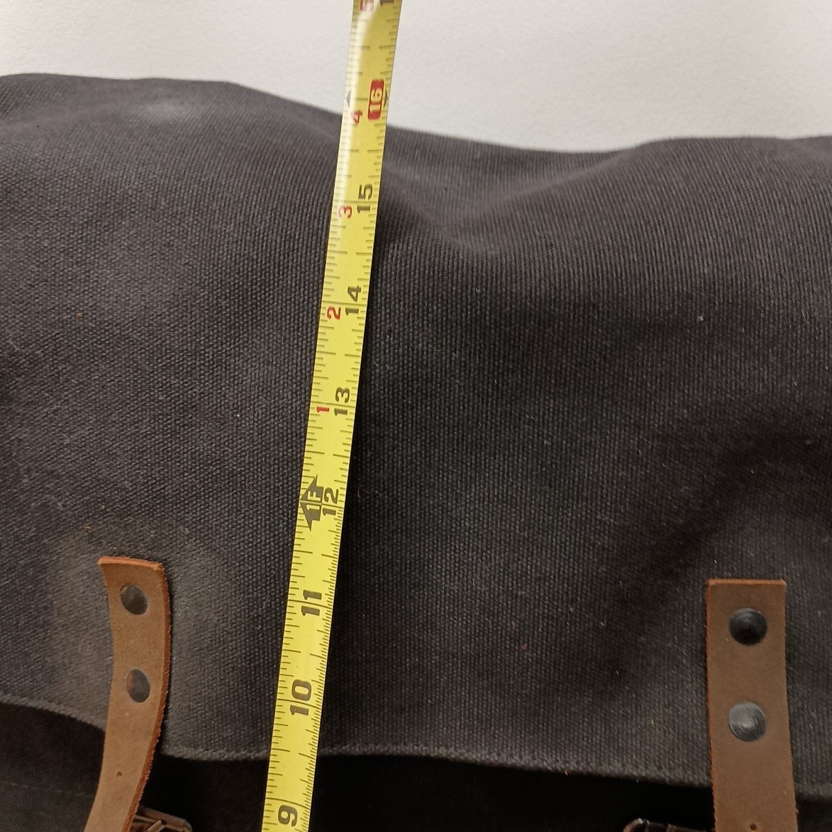 Rothco Canvas Messenger Bag- Black- 100% Cotton- Leather Accents-RN37572