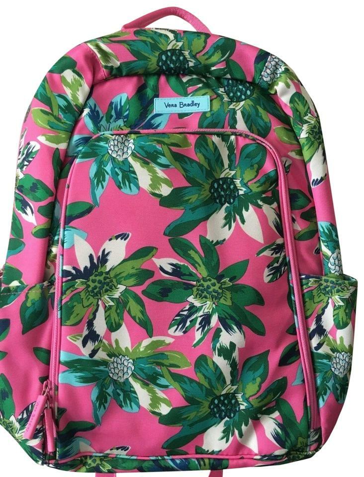 Vera Bradley Laptop Backpack Back Pack Padded Adj Straps TROPICAL PARADISE NWT