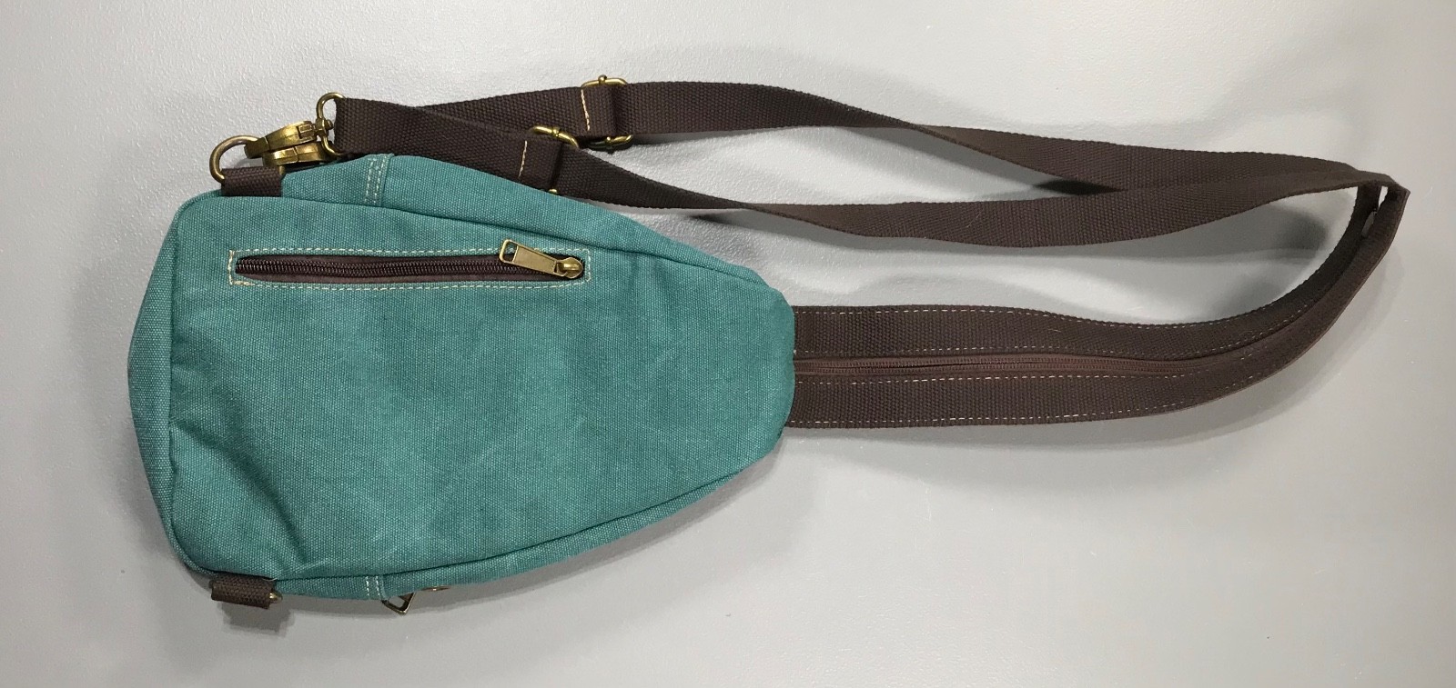 Teal Canvas Messenger Sling Shoulder Bag Rucksack Travel Work Sport