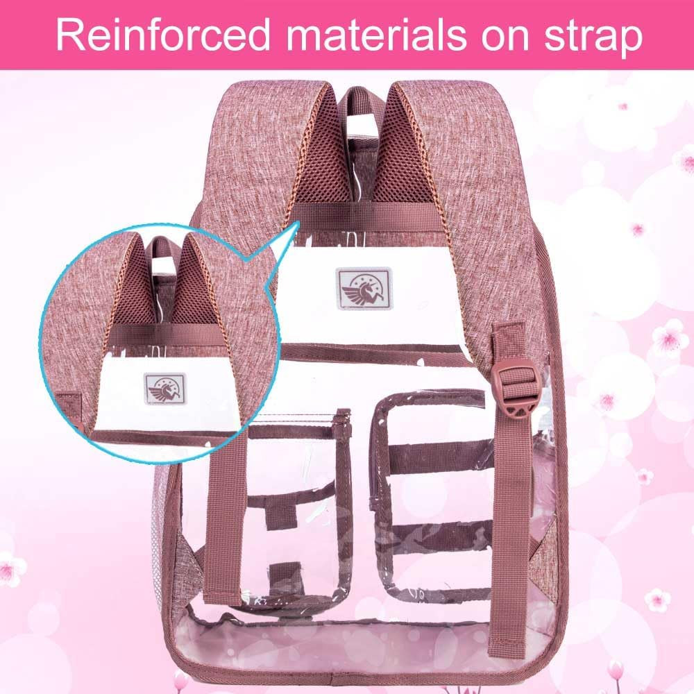 Clear Backpack, Heavy Duty Transparent Bookbag for Women and Men | Heavy Duty