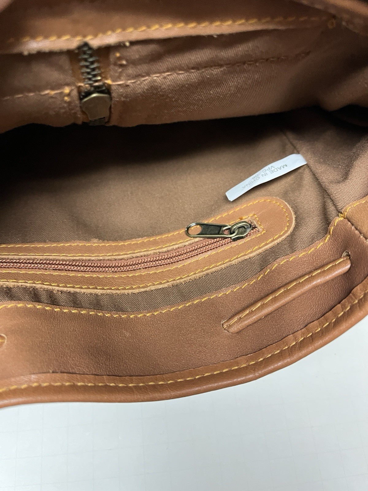 Vintage Marlboro Drawstring Buckle Leather Zip Backpack Purse Bag ~ Brown