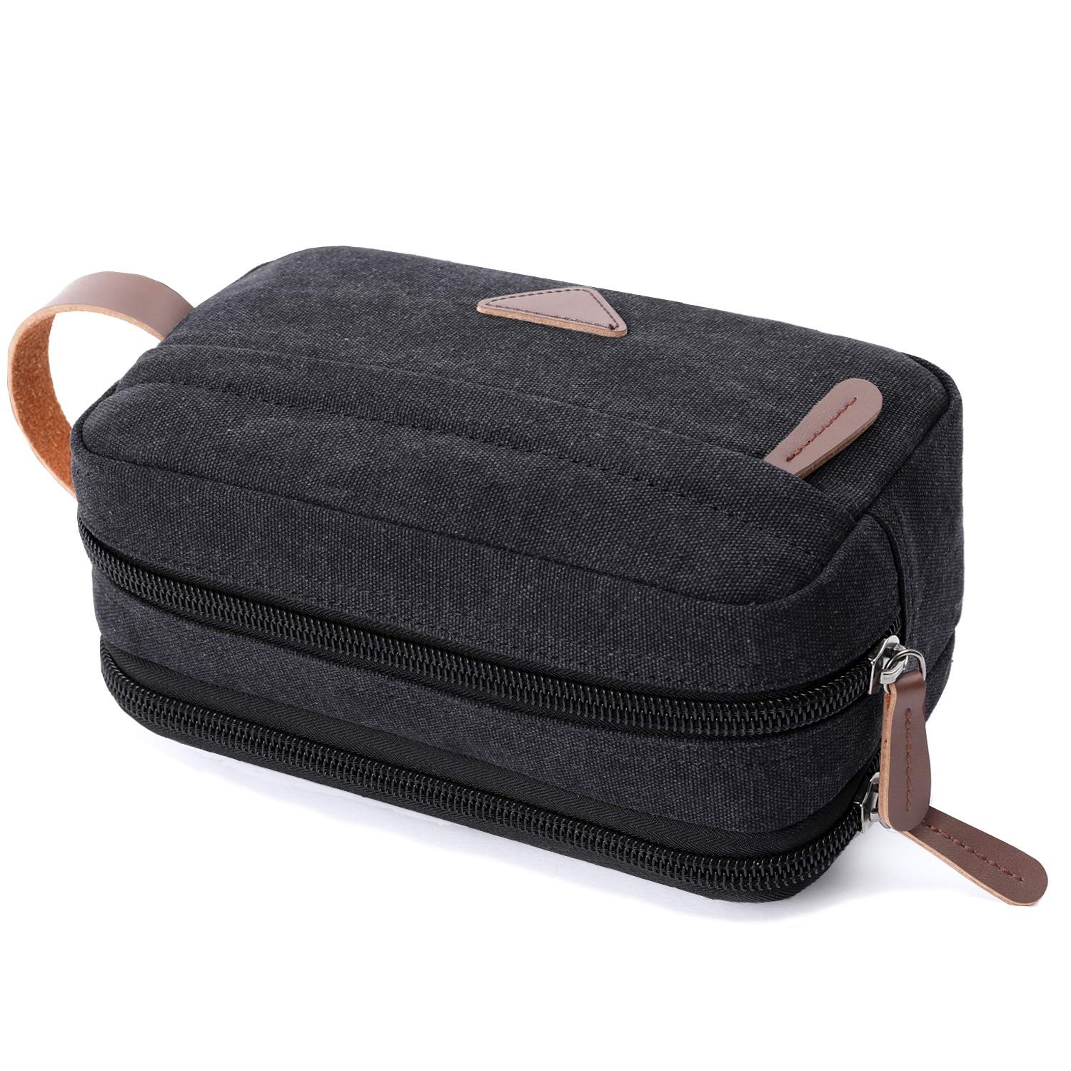 Mactso Men’s Toiletry Bag, Vintage Canvas 9.5×5.5×4 Inch (Pack of 1), Black