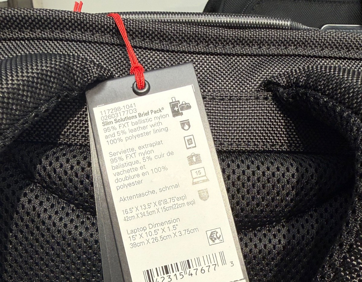 NEW Tumi ALPHA 16.5” Ballistic SLIM SOLUTIONS BRIEF PACK Laptop Backpack – BLACK