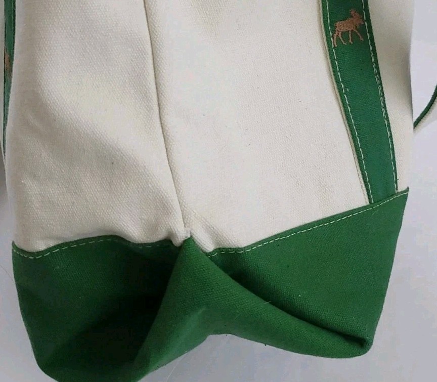 Vintage Moose Embroidered Canvas Cotton Tote Bag Vtg Outdoor Nature Travel USA