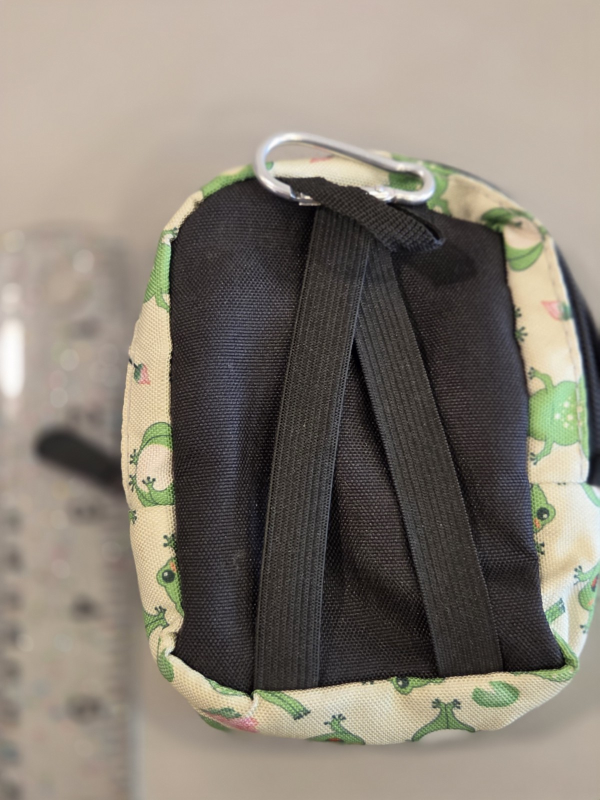 Frog BooBoo Stylish Compact Mini Backpack Sturdy Carabiner Clip Elastic Straps