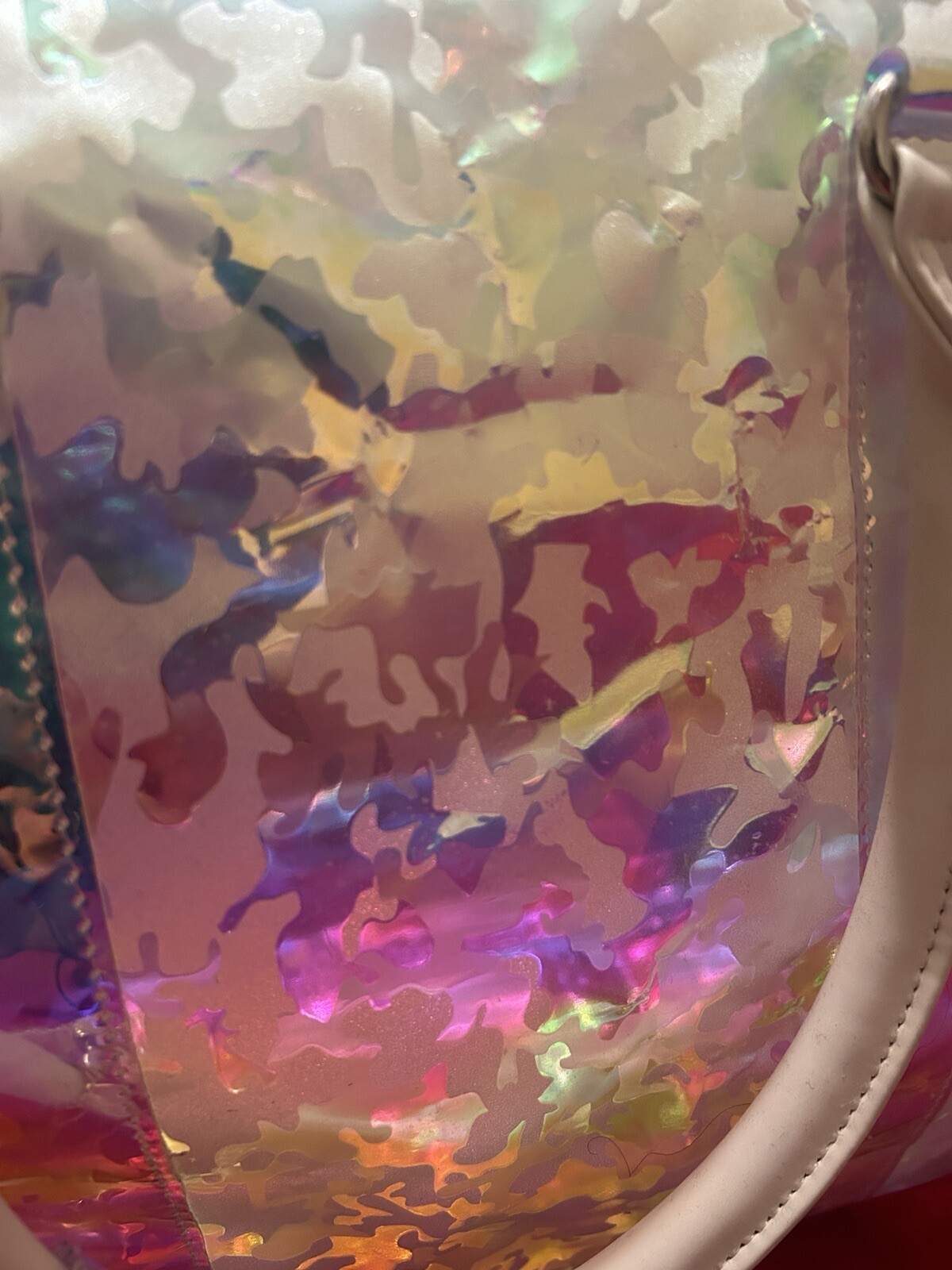 Holographic Iridescent Duffle Bag – Rainbow Reflective Gym/Travel Tote