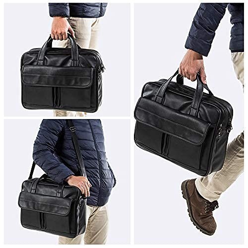 Men’s Leather Briefcase Messenger Bag – Handmade Business Travel Laptop Bag