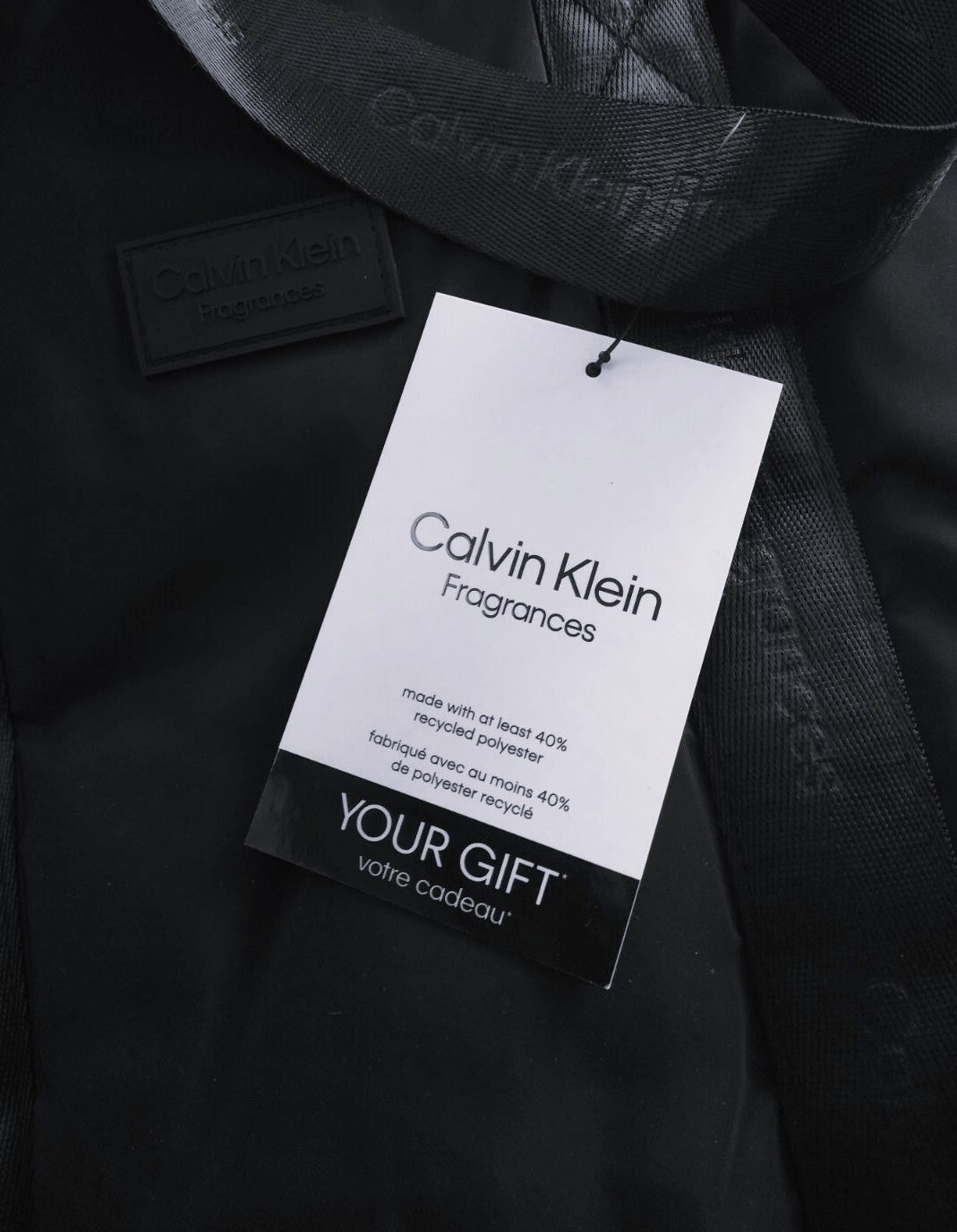 Calvin Klein Logo Unisex Soft Weekender Barrel Duffle Travel Bag Black NWT