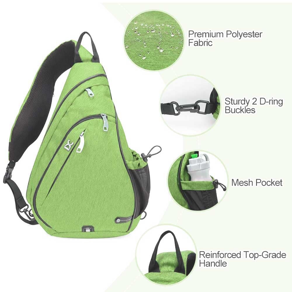 INOXTO Sling Bag, Multipurpose Crossbody 19.5*12.5*3 inch, Fruit Green
