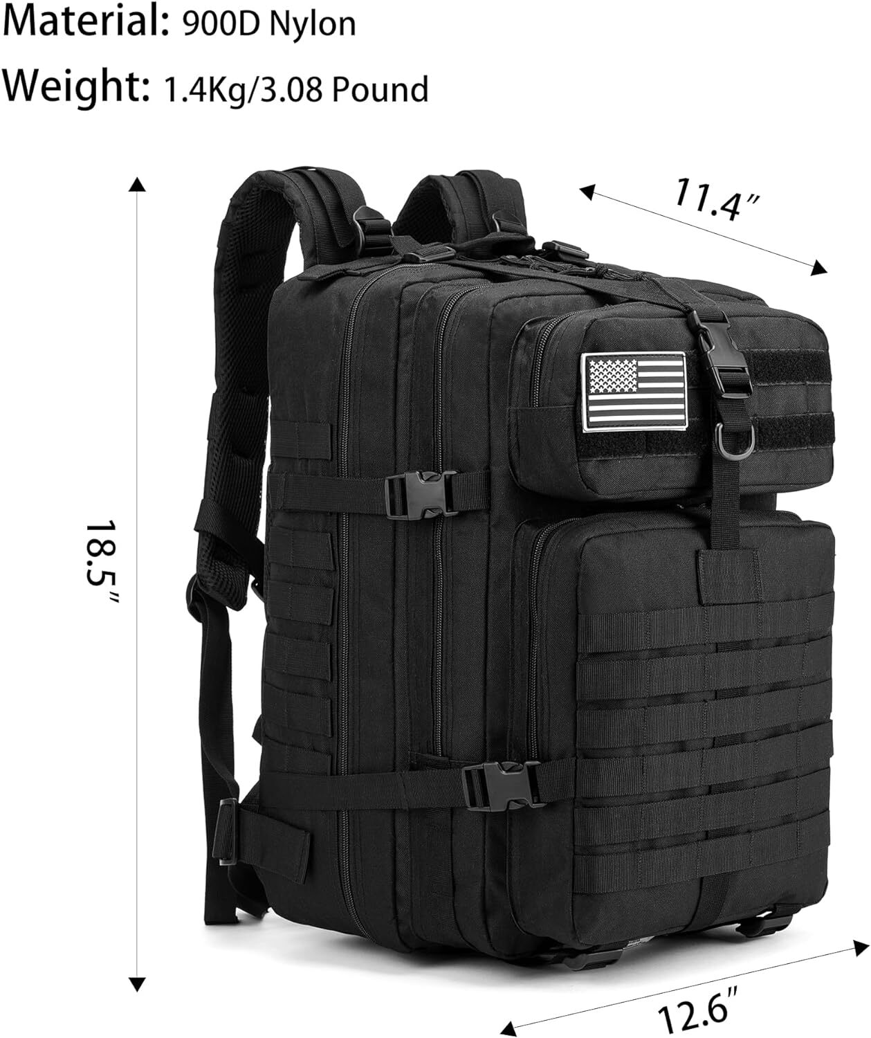 30L/45L Military Tactical Backpack For Men Molle Daypack 3Day Bug Out Hiking Bag