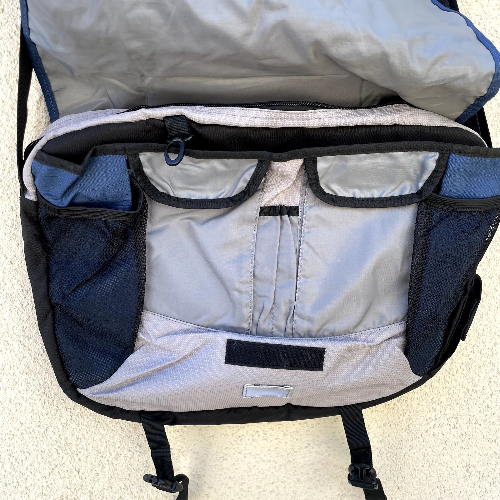High Sierra Nylon Messenger Laptop Bag Blue Grey Black