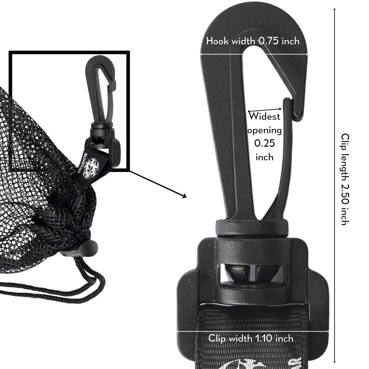 Small Mesh Bag with Clip and Toggle Closure (Set of 4, Black, 8 x 11 Inch) fo…