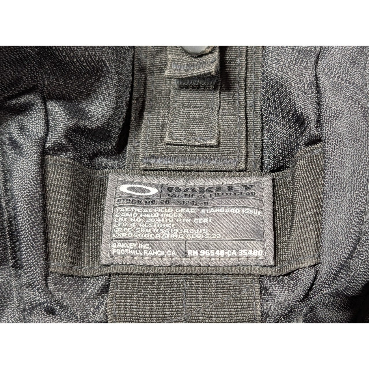 Oakley Tactical Field Gear AP Black Backpack w/ Waterproof Bag *Missing Buckle