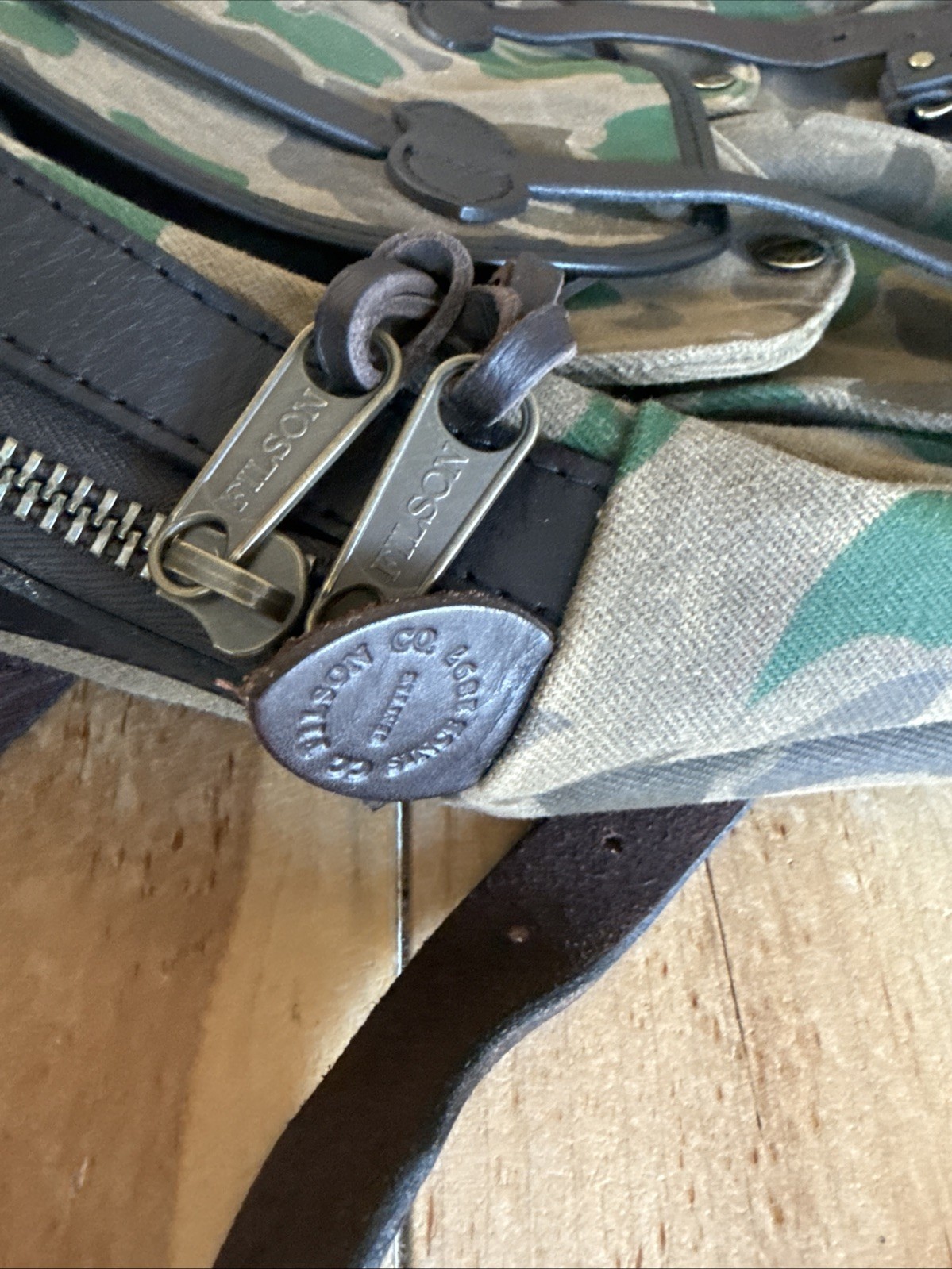 Filson Large Rugged Twill Rucksack Backpack Made In USA Camo Canvas