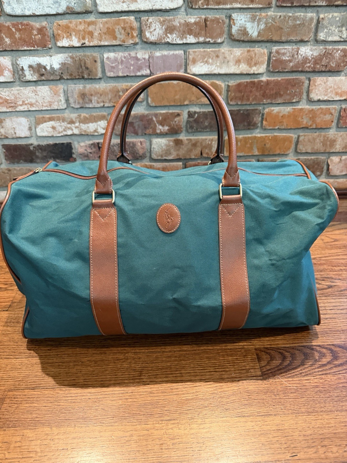 Vintage Ralph Lauren Weekender Duffle Bag 80’s-90’s Green Canvas Travel Tote