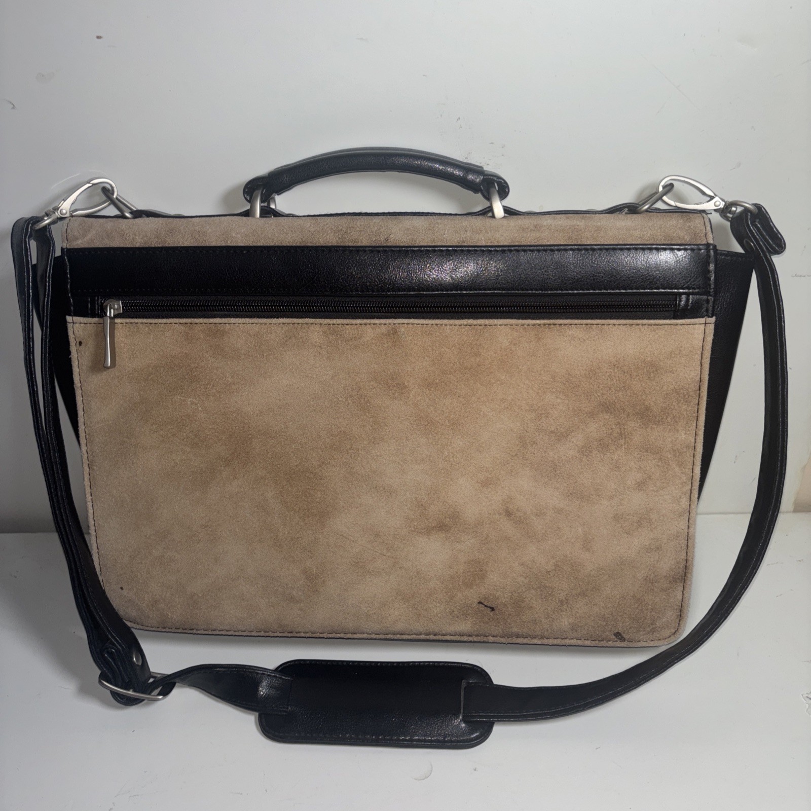 Vintage Stetson Leather Briefcase Messenger MANbag 15×12 Inch Distressed Rugged