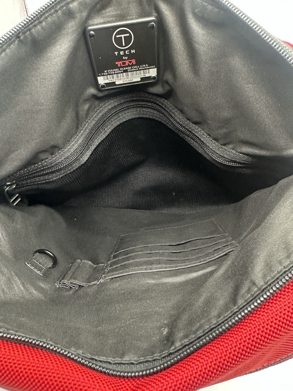Tumi T-Tech Red Canvas Style Messenger Crossbody Bag
