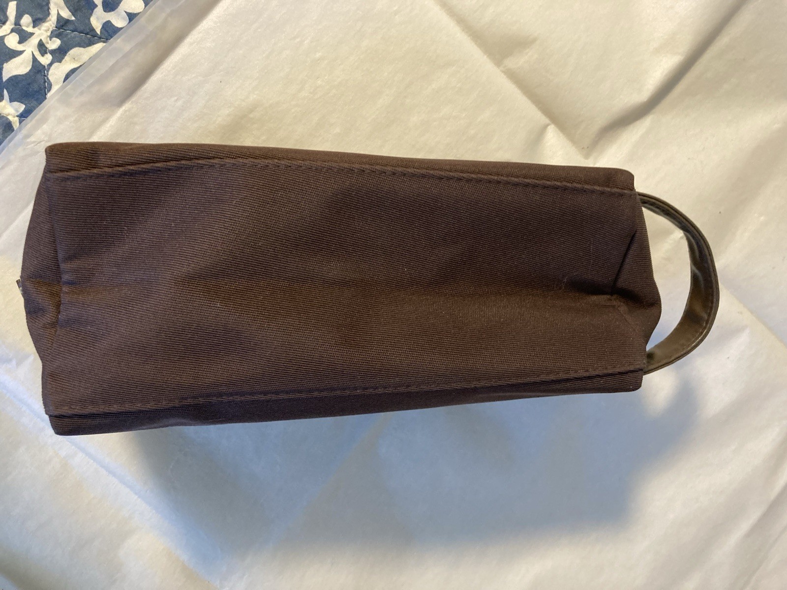 Calvin Klein Fabric Brown Toiletry Shave Bag Travel Case Dopp Kit