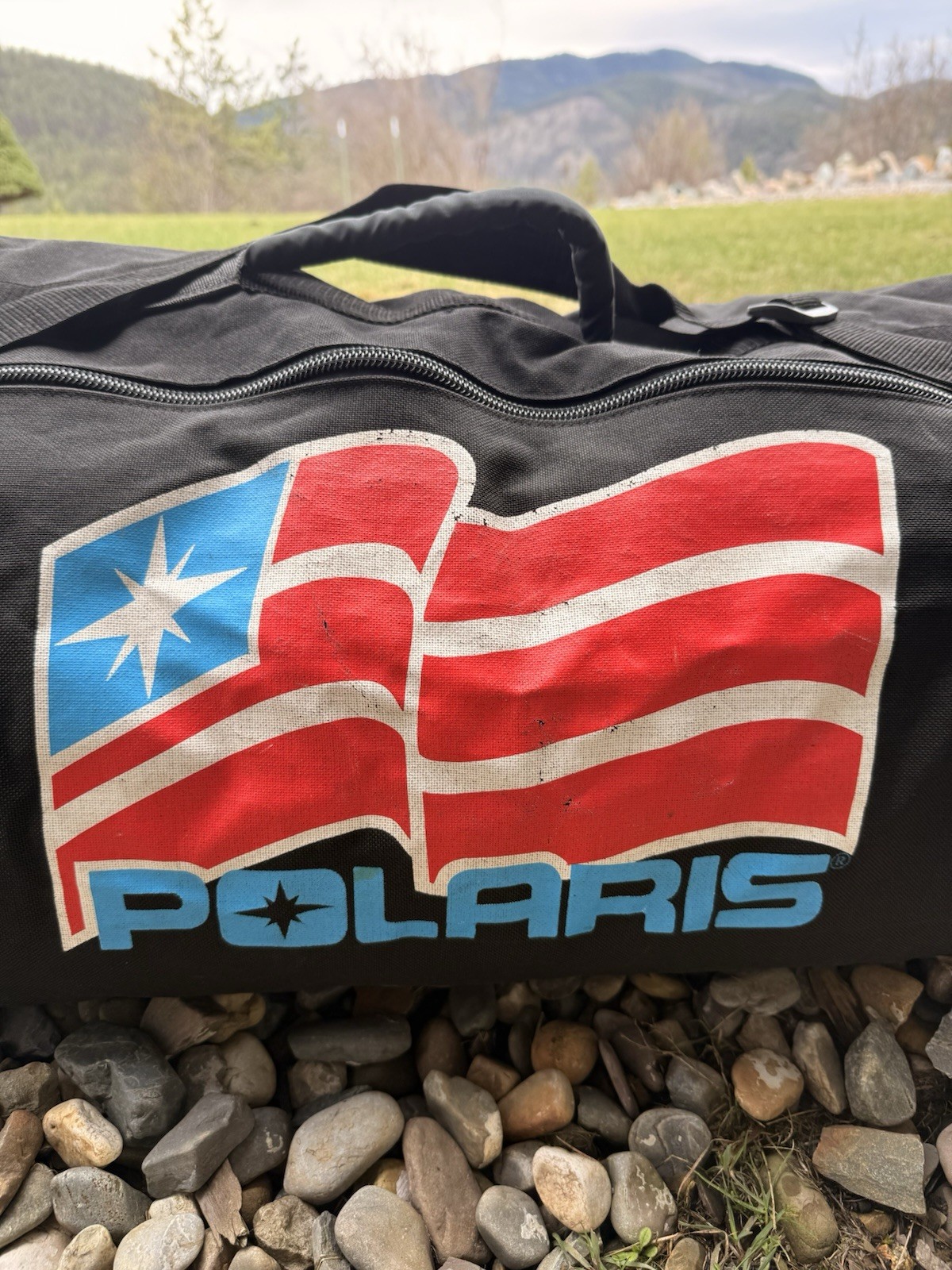 VTG Polaris Duffle Canvas Bag Snowmobile ATV Equipment Gym Carry Gear Bag