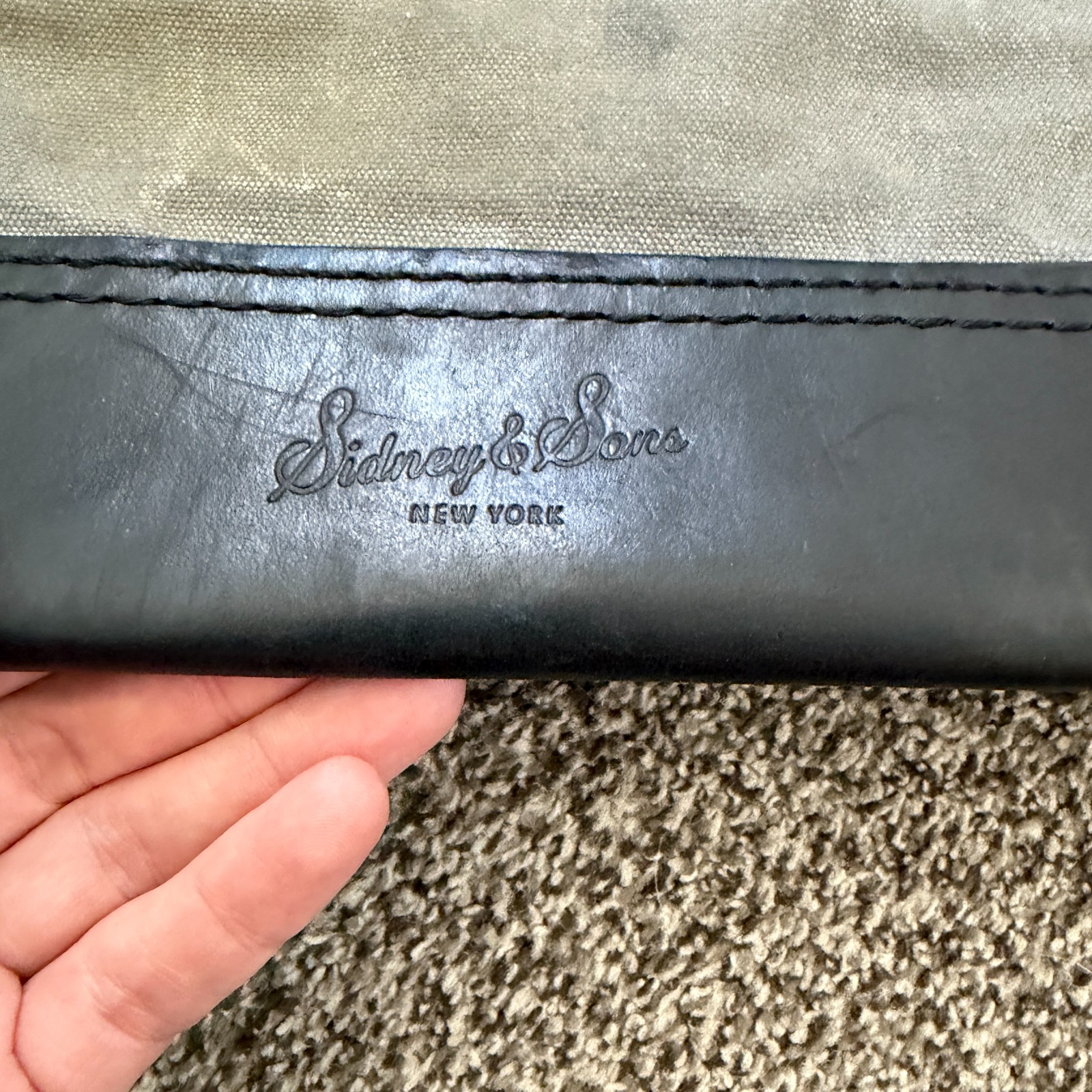 Sidney & Sons New York Large Gray Waxed Canvas Frame Utility Carryall Tool Bag