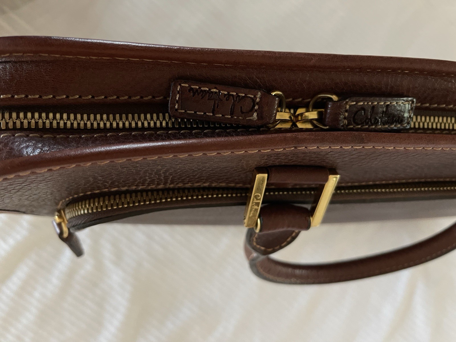 Cole Haan Collection Special Edition Drop Handle Laptop Clutch,saddle Tan, Mens