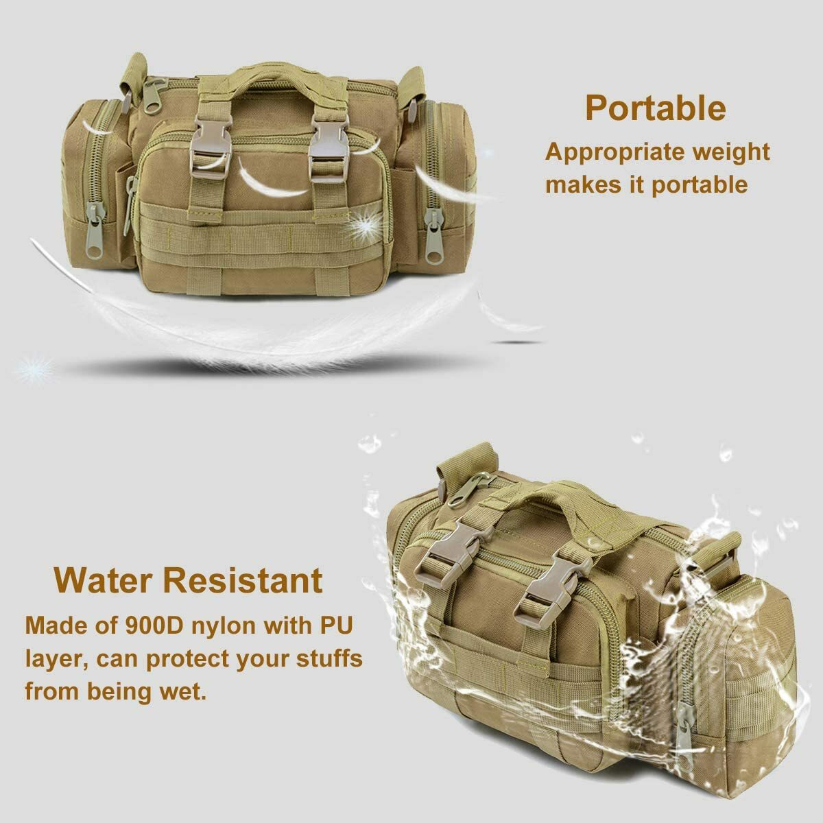 Tactical Waist Pack Deployment Bag Military Molle Waterproof Fanny Pouch US