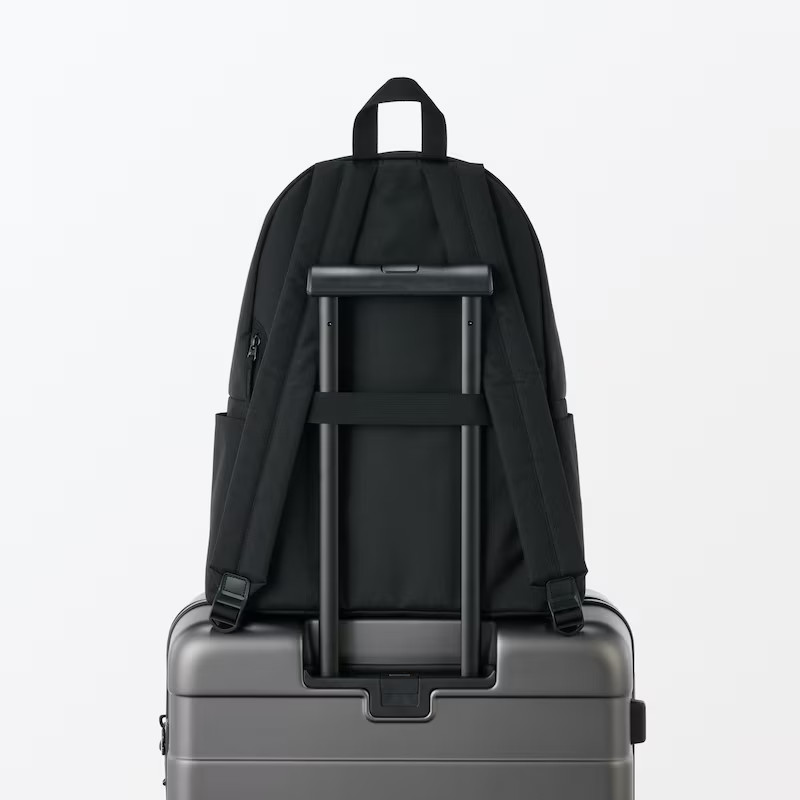 MUJI Water-Repellent Backpack Charcoal Gray/Black/Light Beige/Light Green NWT