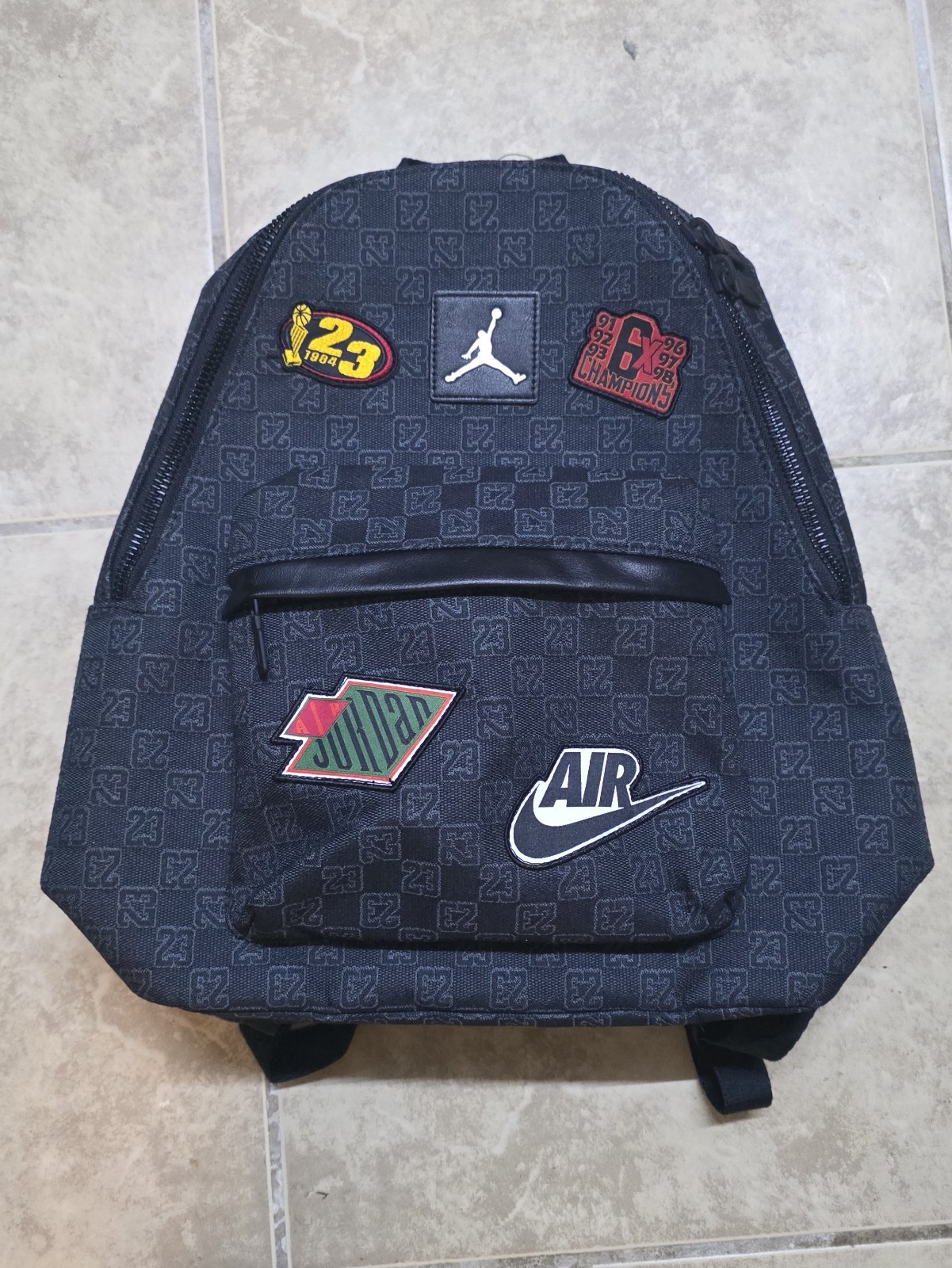 Jordan Air Monogram Backpack 20L Black Bookbag Luxury Bag MA9155-023 Limited