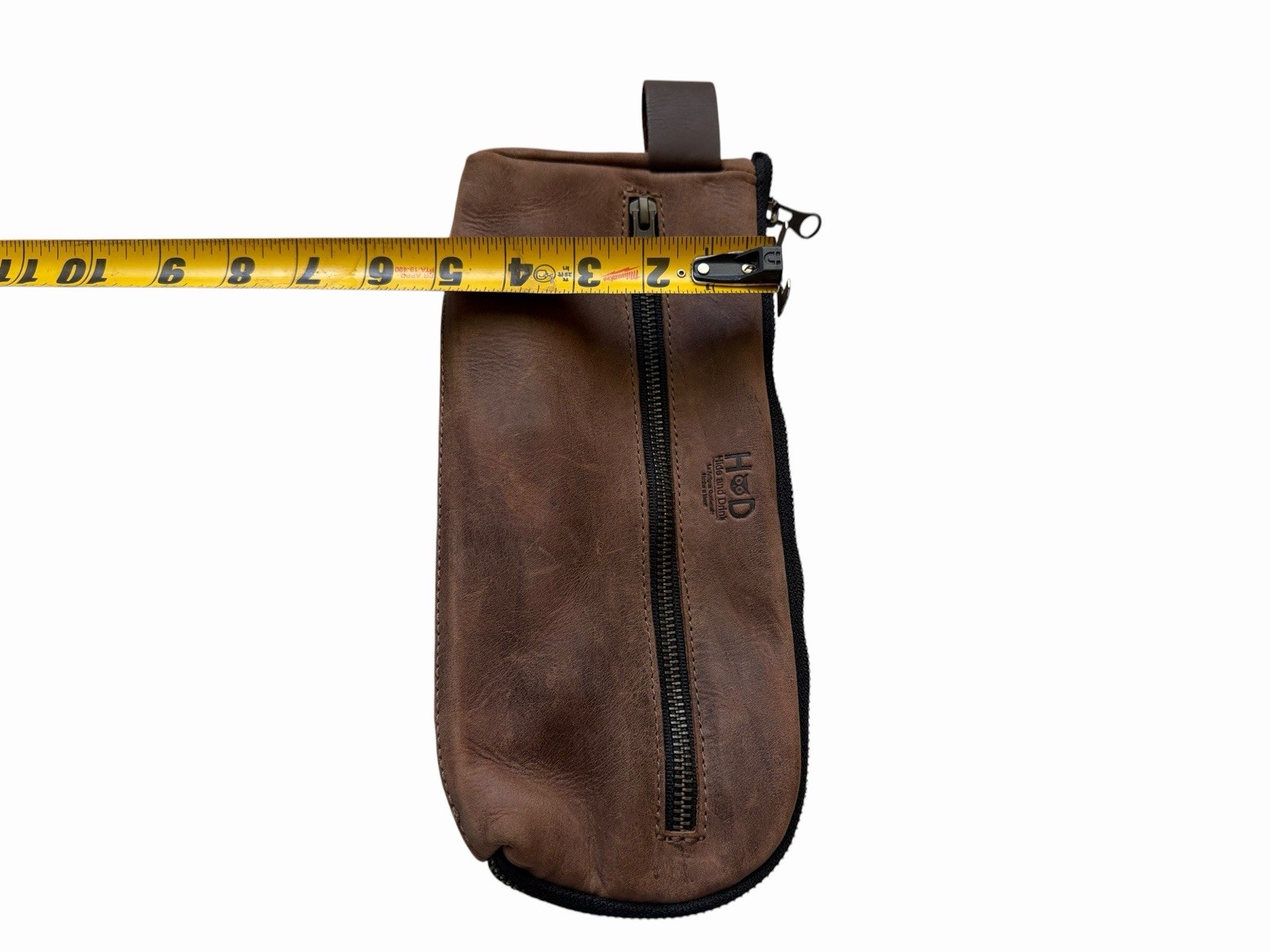 Hide And Drink Full Grain Leather Zip Up Pouch 11″ x 5″ Nice Solid Condition!